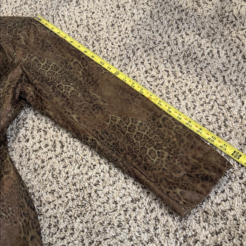 Vintage 90’s Y2K  Birch Hill Brown Animal Print burnout Women's Jacket medium - Picture 12 of 12
